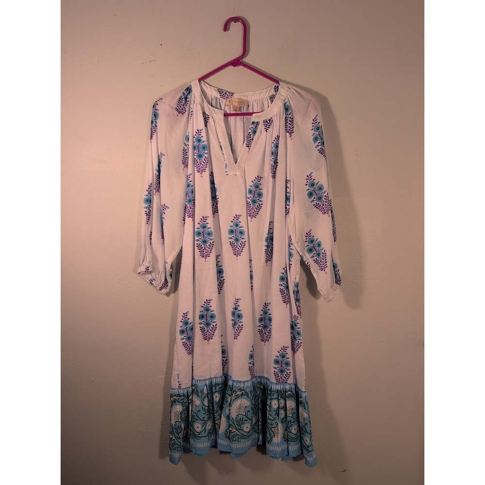 PHILOSOPHY BY Republic Women's Dress Aqua Teal Blue Block Print XL‎ No Belt